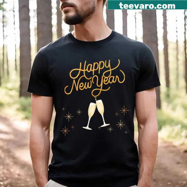 Celebratory New Year T-shirt with bold text design.