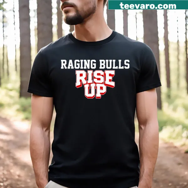 Patriotic T-shirt with the phrase Independence Raging Bulls Rise Up