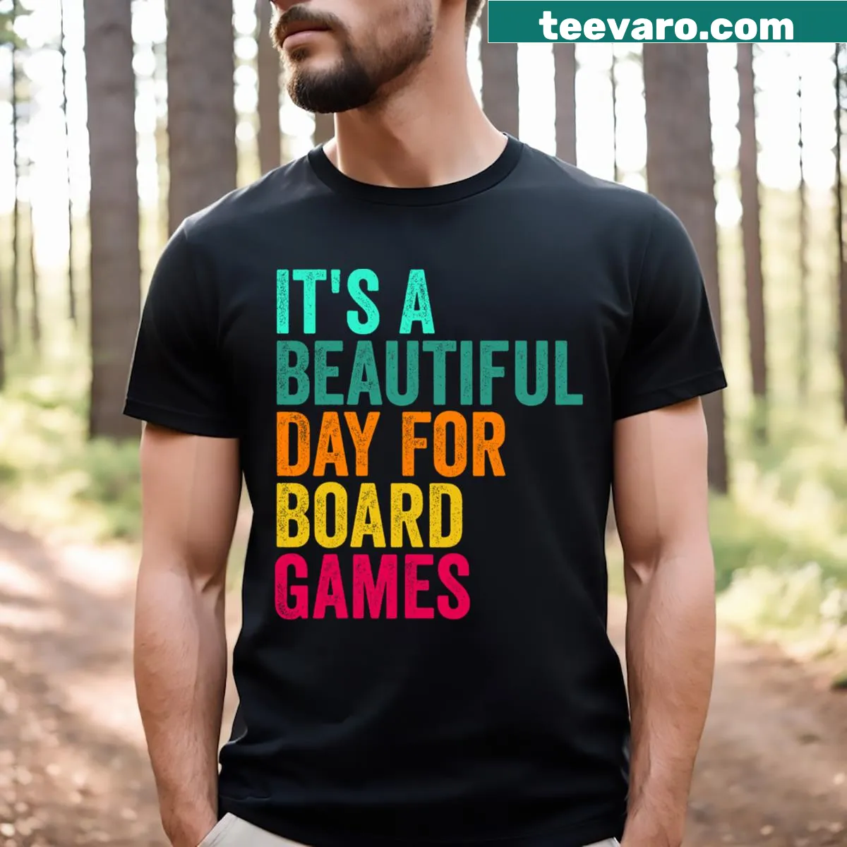 Playful T-shirt for board game lovers with a cheerful quote — on a men's t-shirt