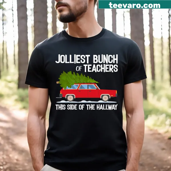 T-shirt for teachers with the phrase about being the jolliest bunch.