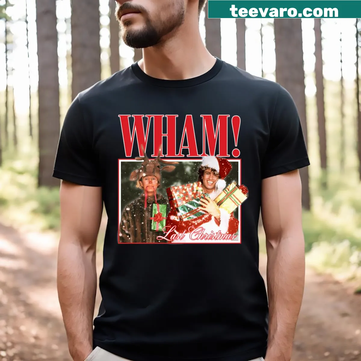 Funny Christmas t-shirt with 'Last Christmas' phrase. — on a men's t-shirt