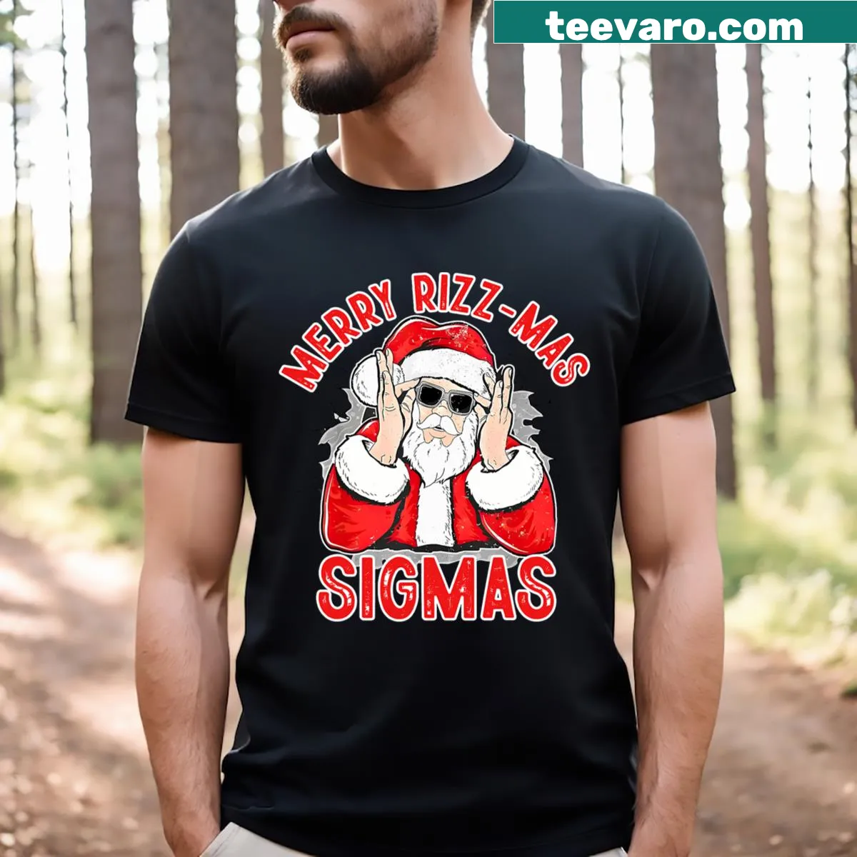 Funny Santa graphic t-shirt for men celebrating Christmas — on a men's t-shirt