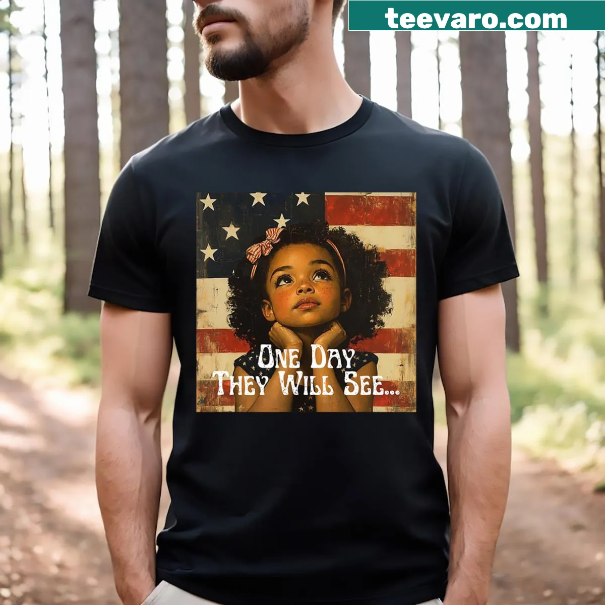 Patriotic Future Leader T-shirt with bold typography design — on a men's t-shirt