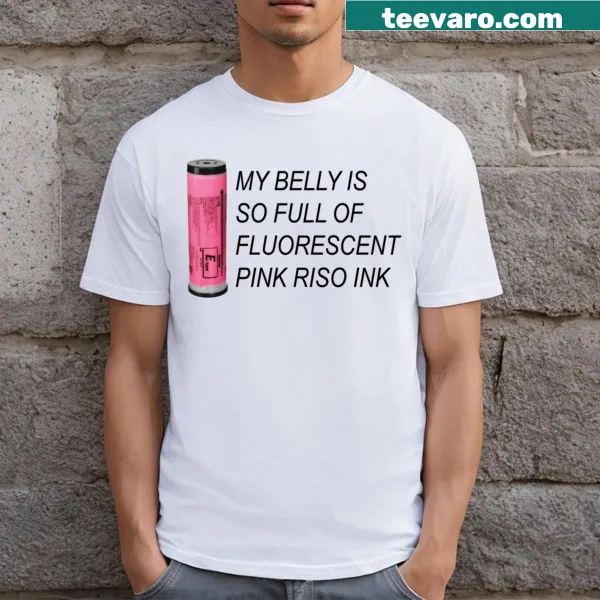 Pink Riso Ink T-shirt featuring minimalist typography