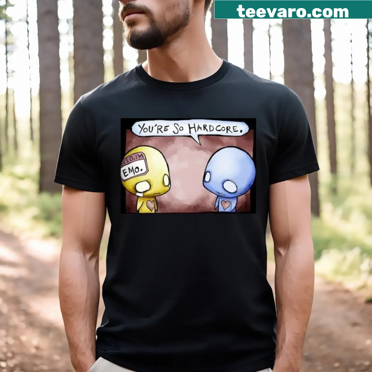 Illustration of Pon and Zi characters on a t-shirt — on a men's t-shirt