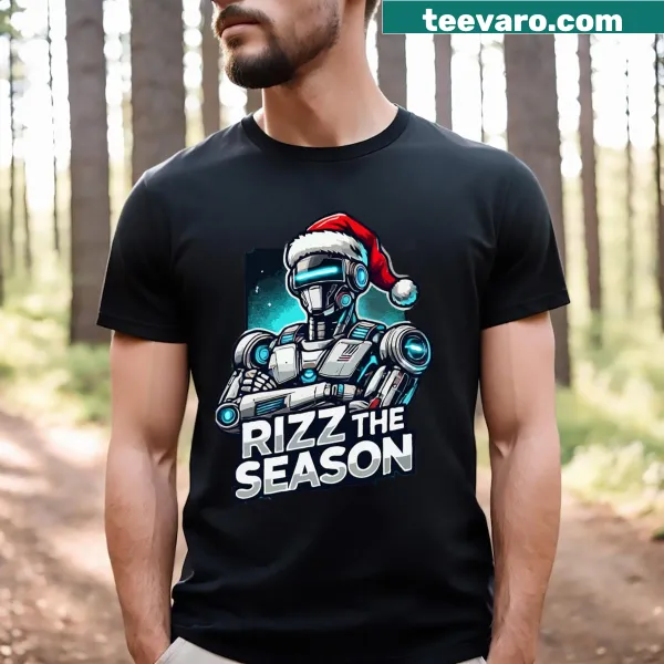 Retro punk rock Christmas T-shirt featuring Santa and festive text