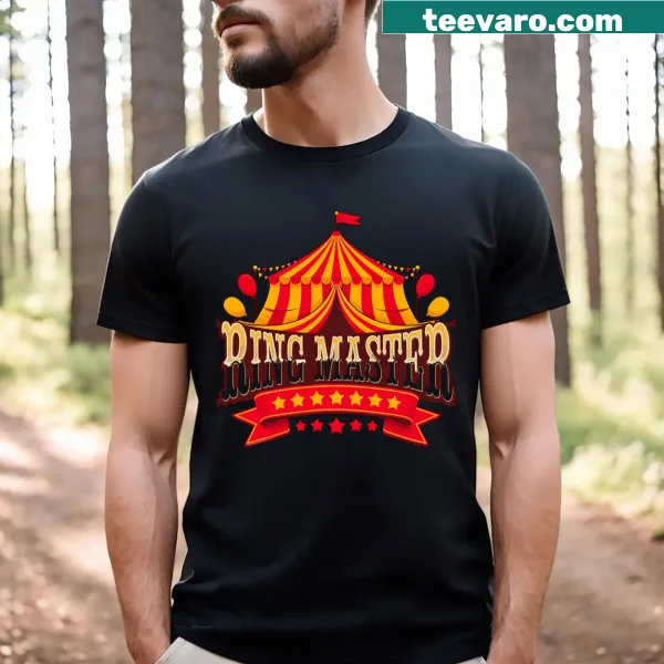 Whimsical Ring Master circus staff t-shirt design
