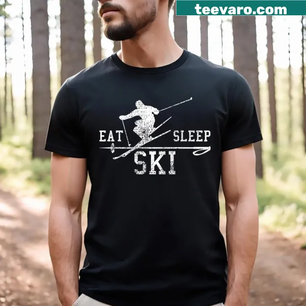 Funny skiing slogan design on a t-shirt for winter sports lovers