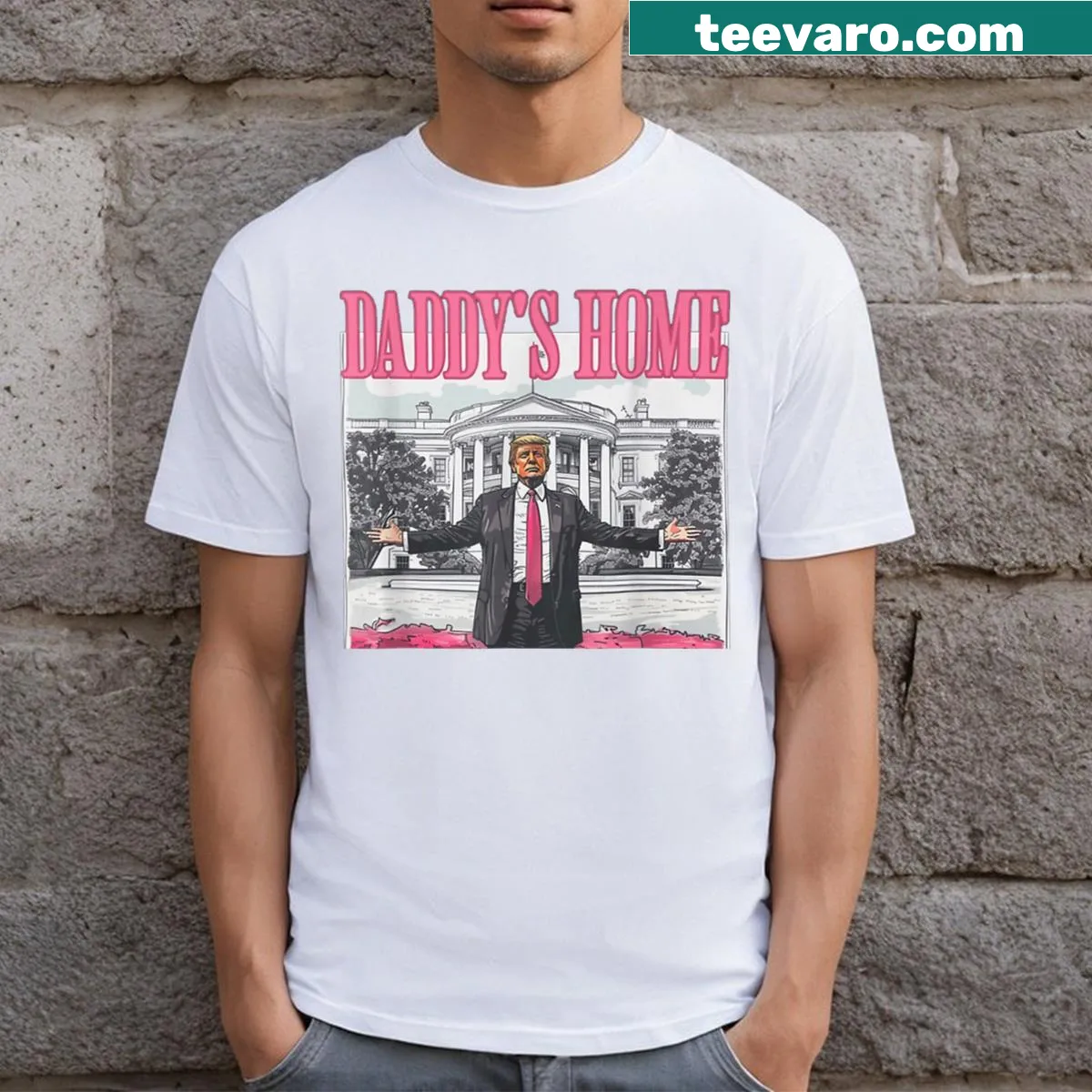 Bold slogan T-shirt with Trump 2024 motto — on a men's t-shirt