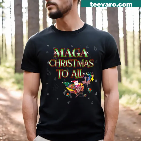 Matching family pajama t-shirt with MAGA Christmas slogan for kids