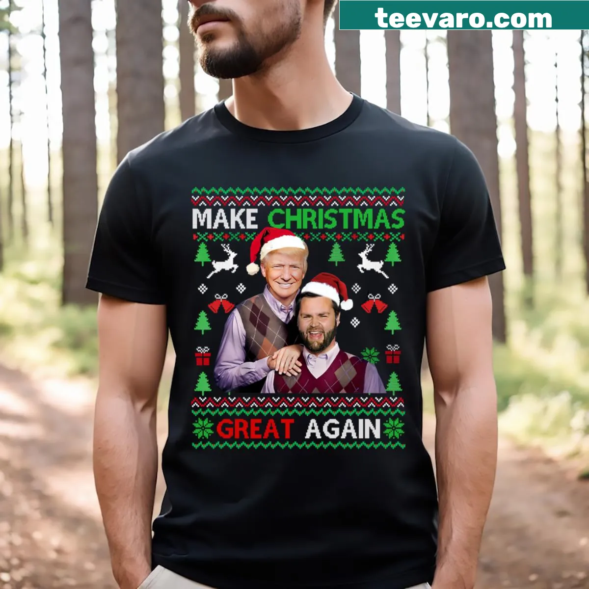 Funny T-shirt with Vance Brothers and Christmas theme — on a men's t-shirt