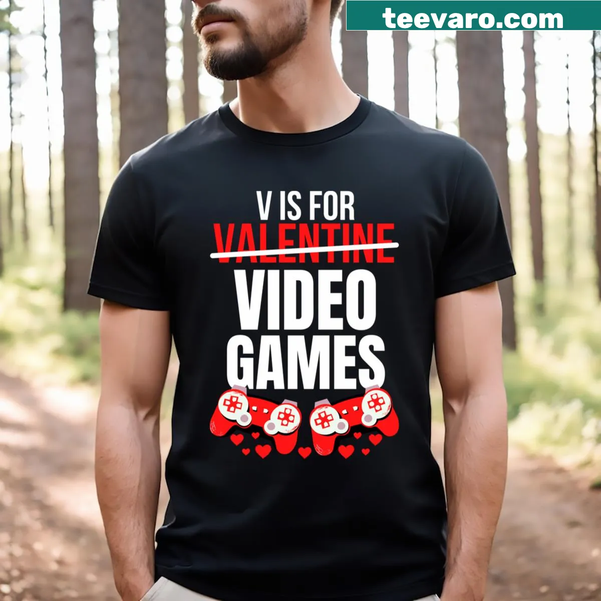 Funny Valentine's Day T-shirt for gamer dads and boys — on a men's t-shirt