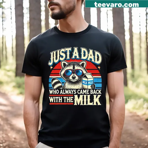 Vintage distressed T-shirt with a humorous raccoon and dad quote design