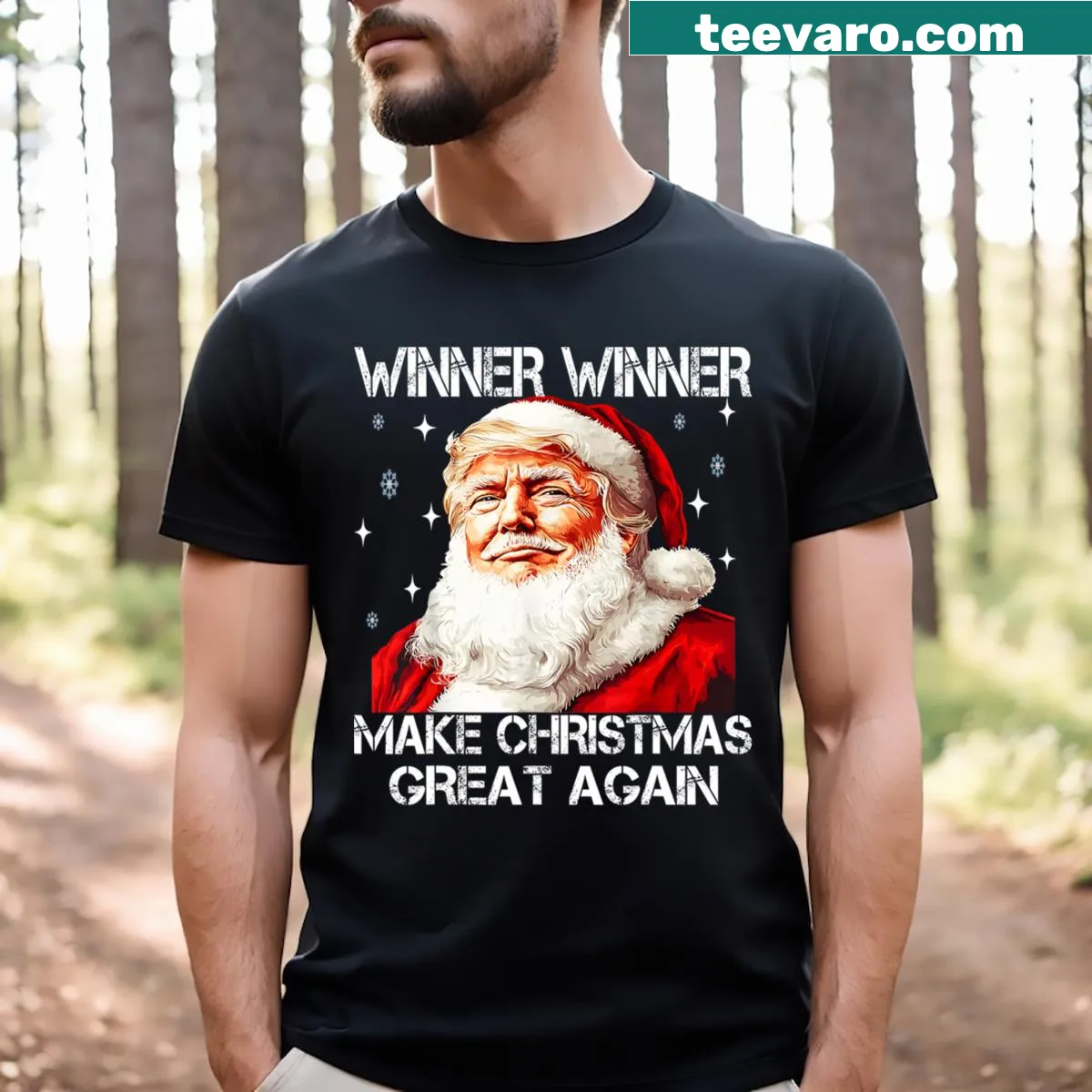 Funny Santa t-shirt with 'Make Christmas Great Again' — on a men's t-shirt