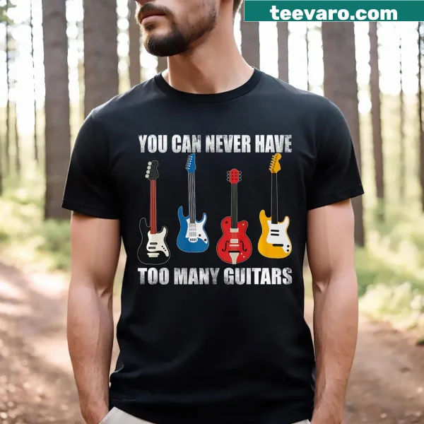 Funny T-shirt with a humorous guitar collection quote