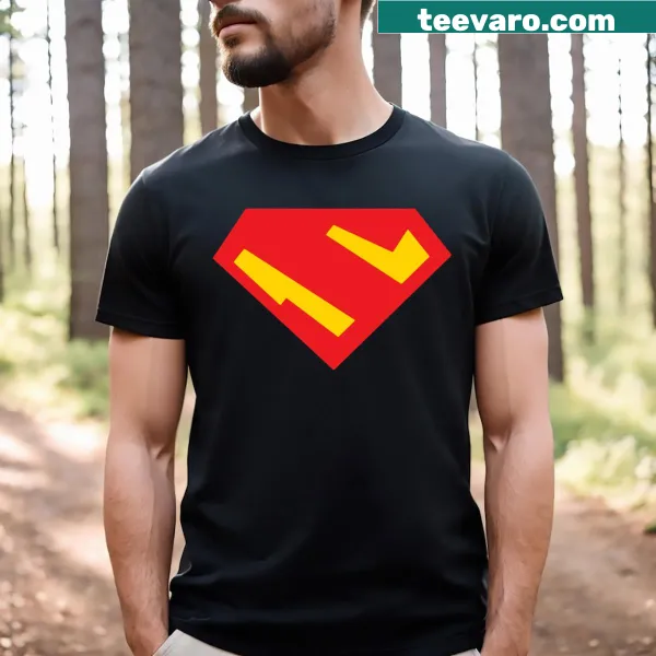 Playful animated S shield graphic T-shirt