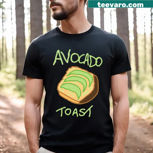 Funny graphic t-shirt featuring avocado toast