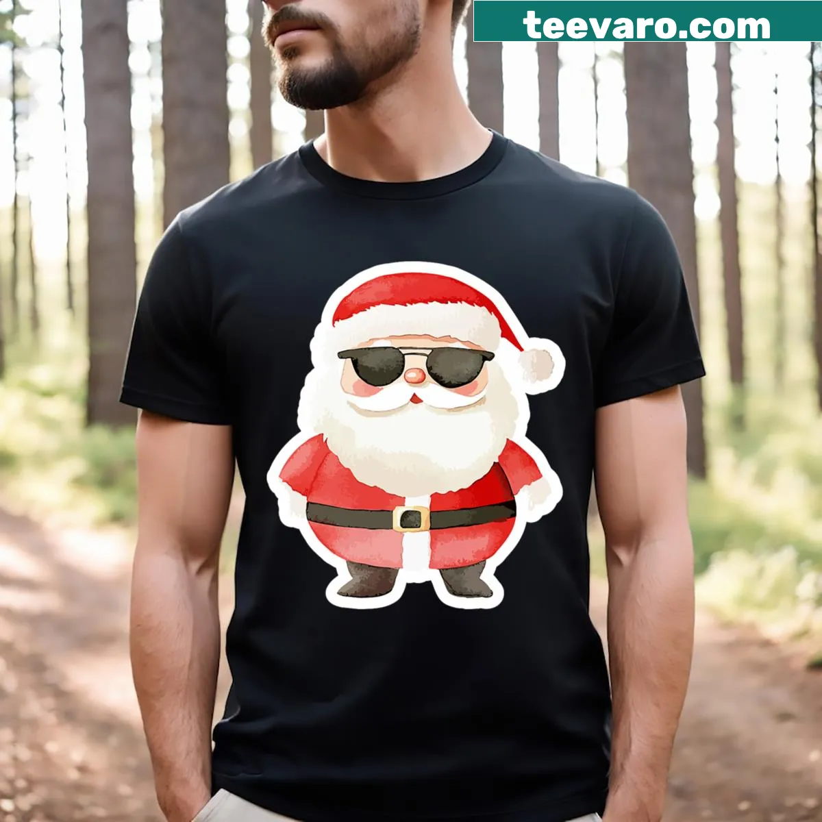 Funny Santa Claus graphic for Christmas on a T-shirt — on a men's t-shirt