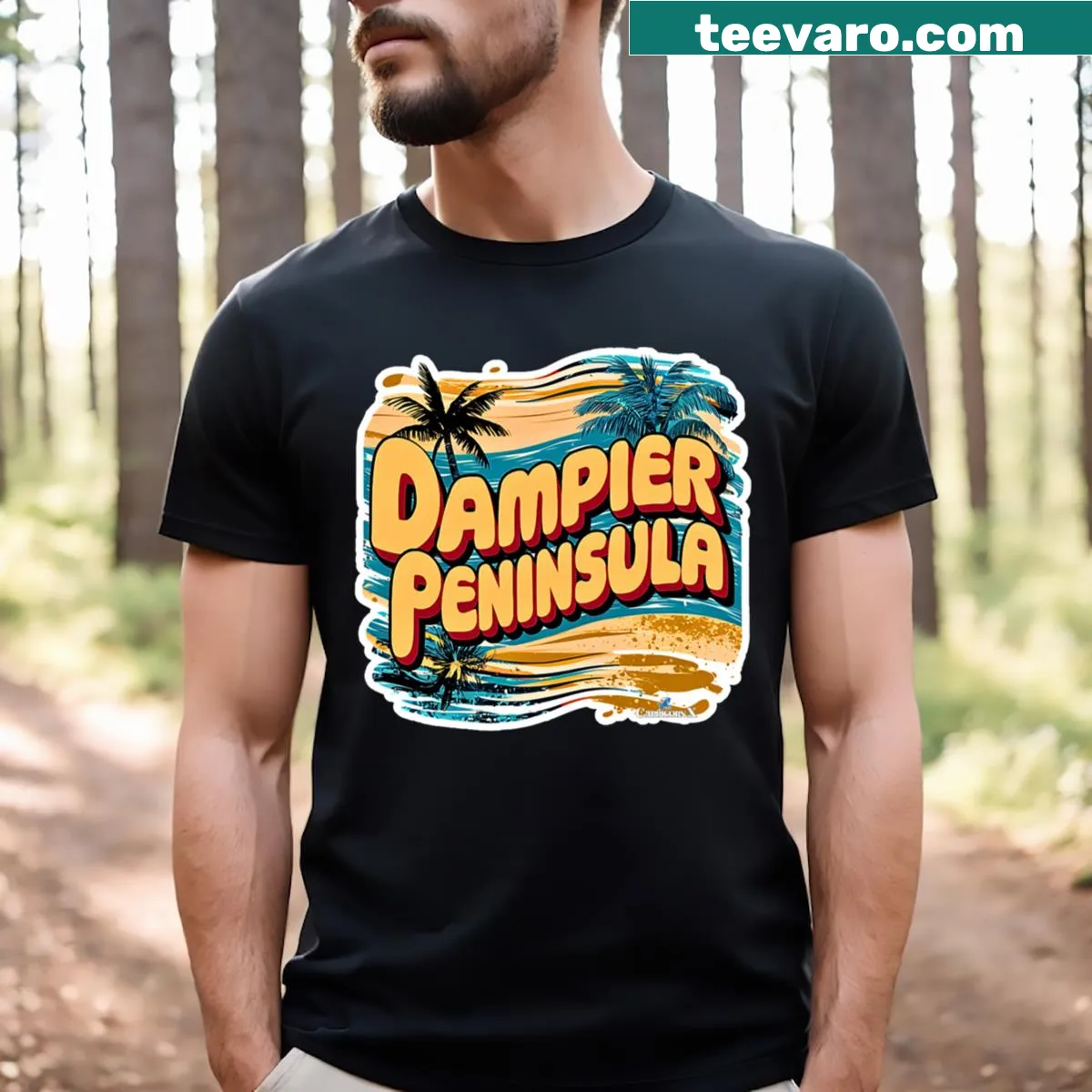 Graphic representation of Dampier Peninsula on a T-shirt — on a men's t-shirt