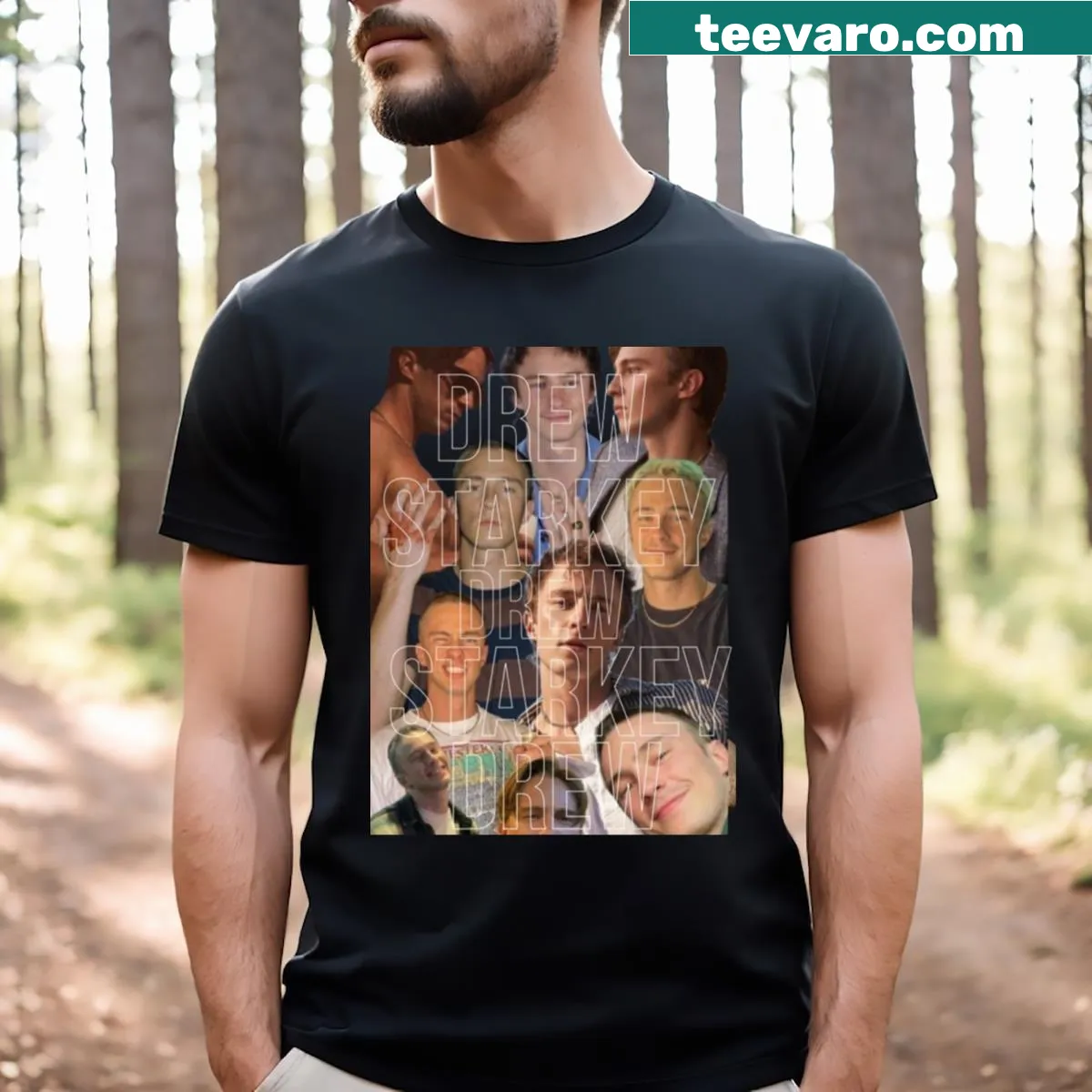 Collage of Drew Starkey as Rafe Cameron from Outer Banks — on a men's t-shirt