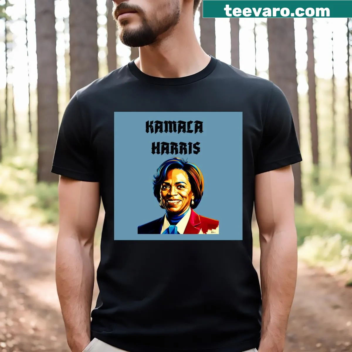 T-shirt featuring Kamala Harris inspired design — on a men's t-shirt