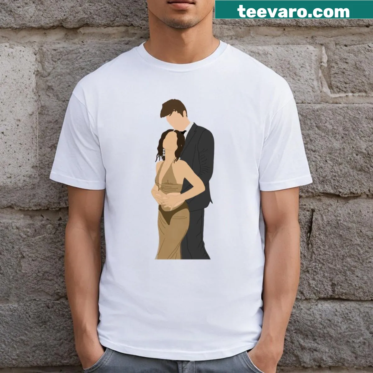 Casual typography shirt celebrating friendship between Maddy and Nate — on a men's t-shirt