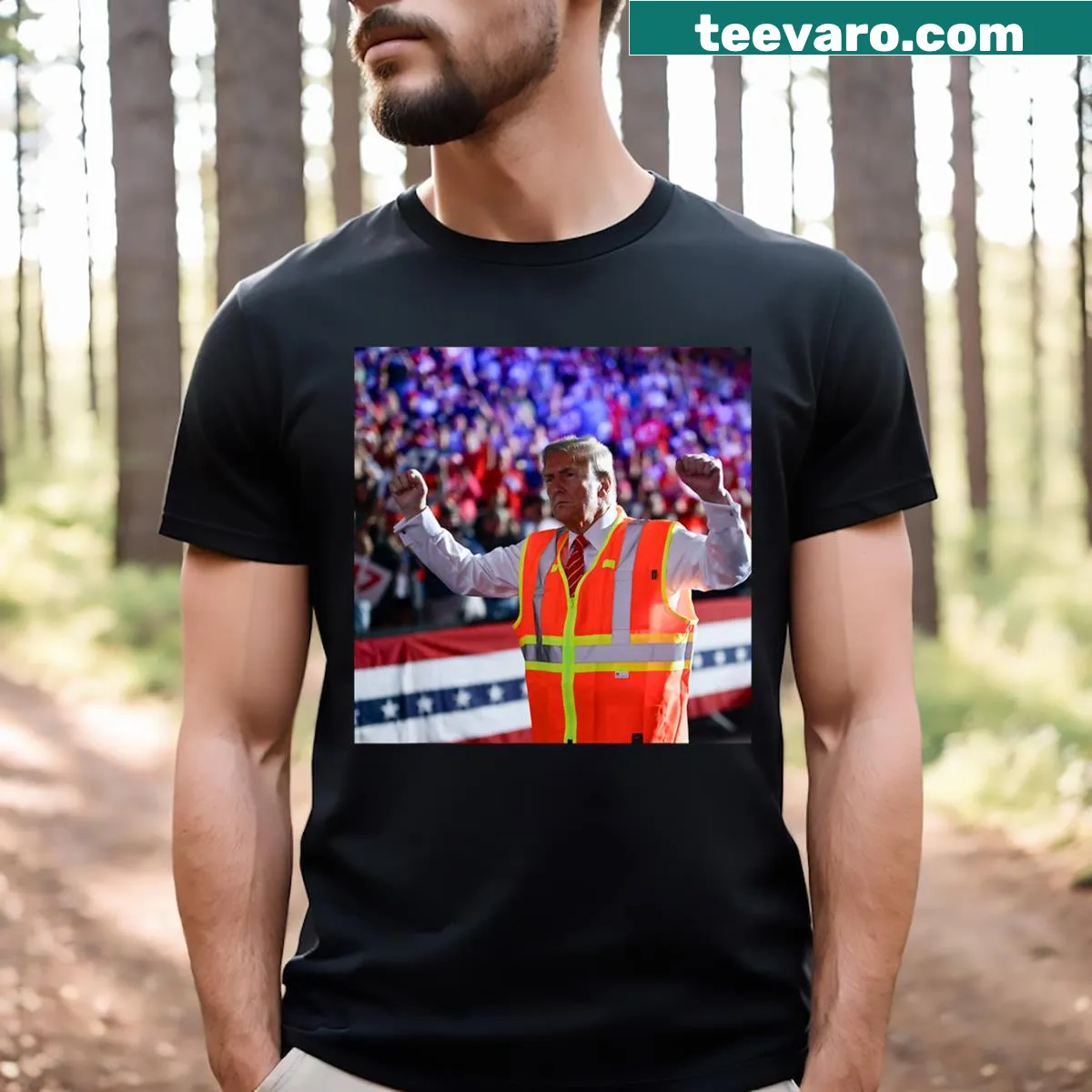 MAGA 2025 T-shirt with bold text for garbage truck workers — on a men's t-shirt