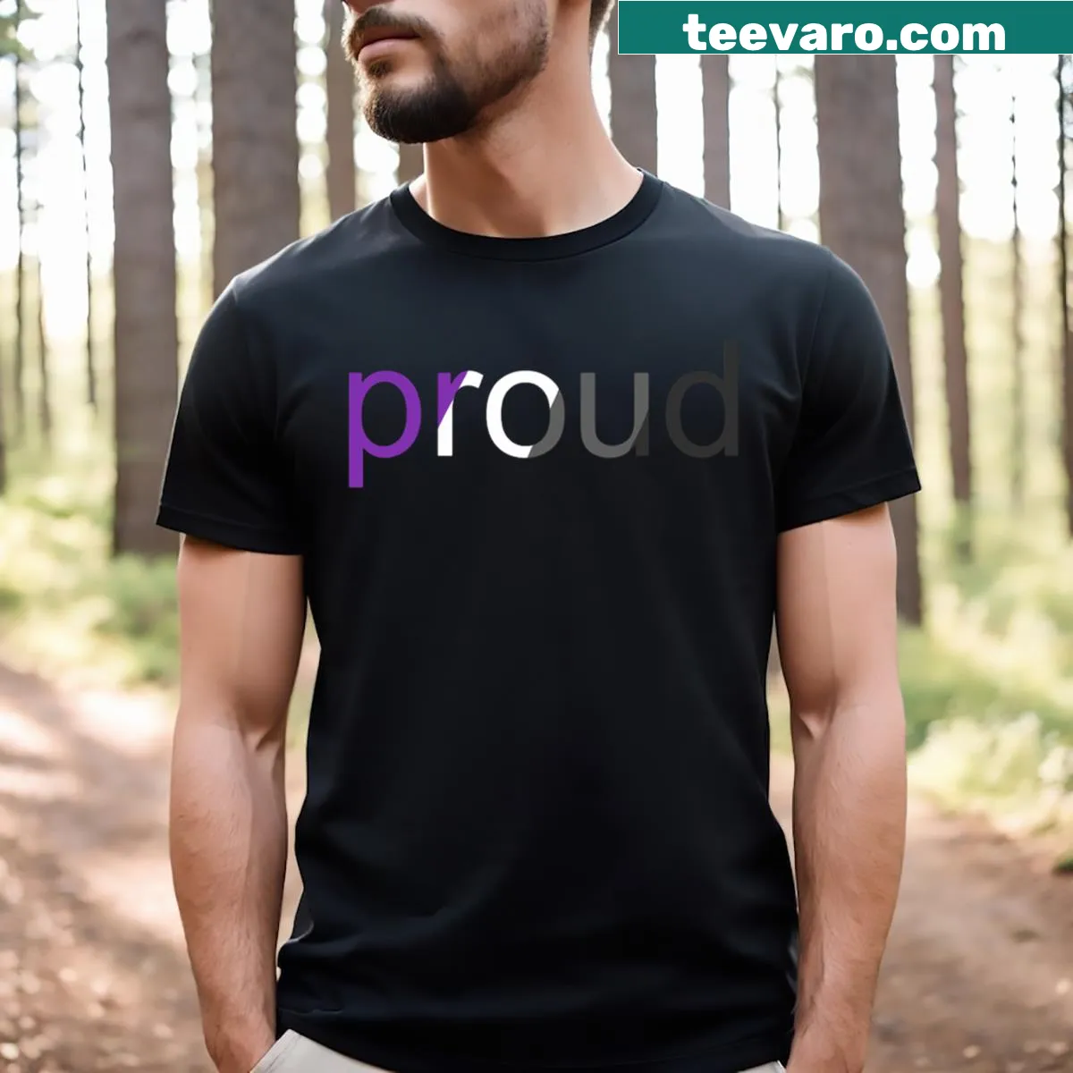 Bold 'Proud' T-shirt designed for the asexual community — on a men's t-shirt
