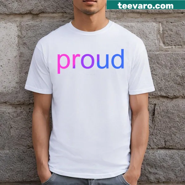 Bold 'Proud' T-shirt designed for the bisexual community