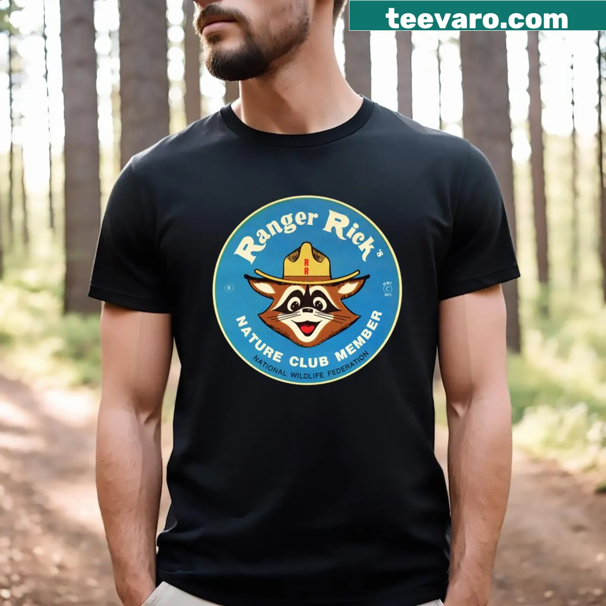 Vintage-style Ranger Rick design on T-shirt. — on a men's t-shirt