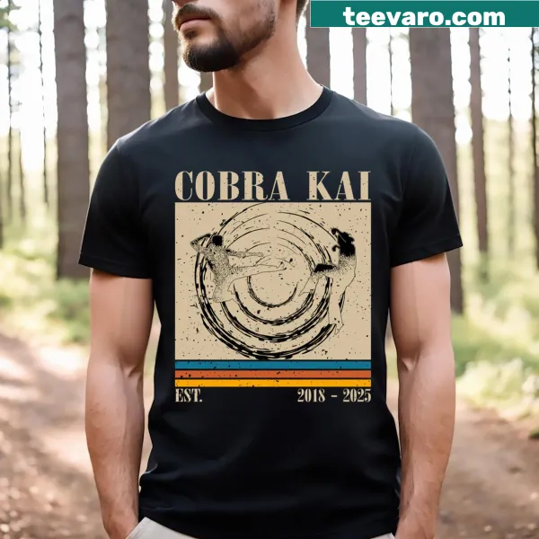 Retro Cobra Kai T-shirt featuring the iconic logo