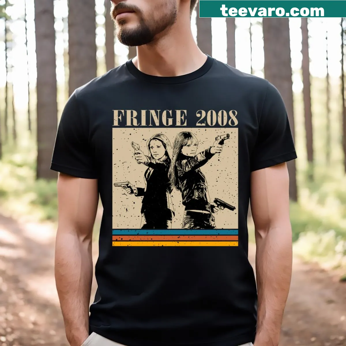 Vintage-inspired T-shirt celebrating the Fringe series — on a men's t-shirt