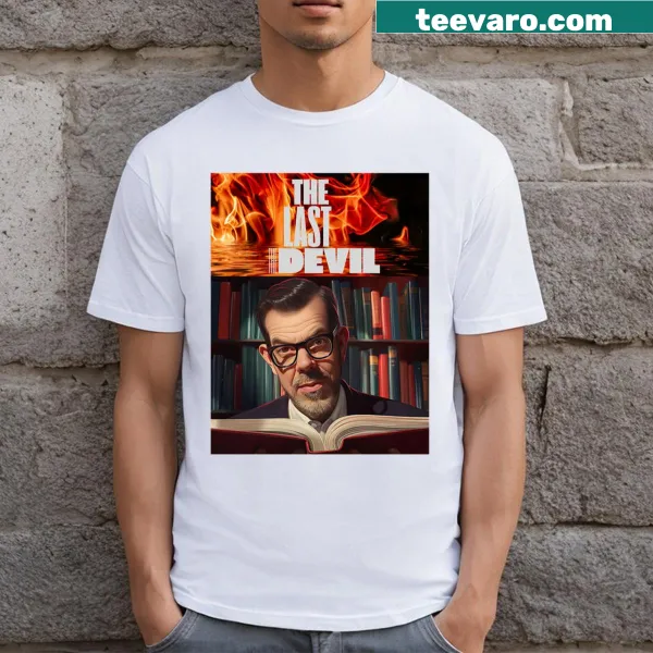 Illustration of Richard Osman on a casual T-shirt