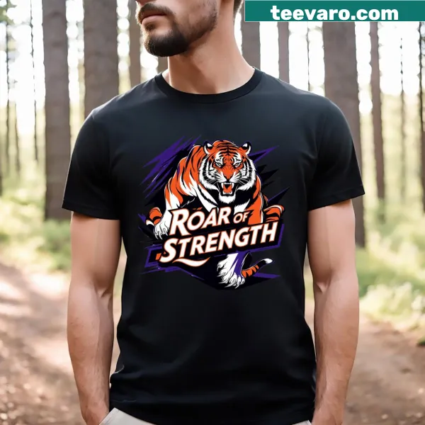 T-shirt featuring a tiger graphic symbolizing strength and courage