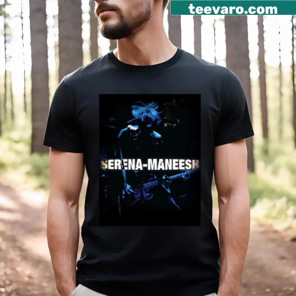 Artistic typography design of 'Serena Maneesh' on t-shirt
