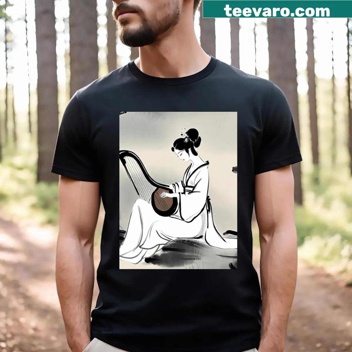 Serene T-shirt design promoting peace and harmony — on a men's t-shirt