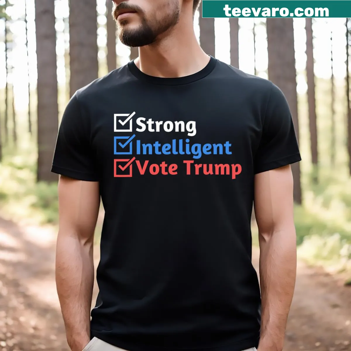 Empowering T-shirt featuring a checklist design for women — on a men's t-shirt