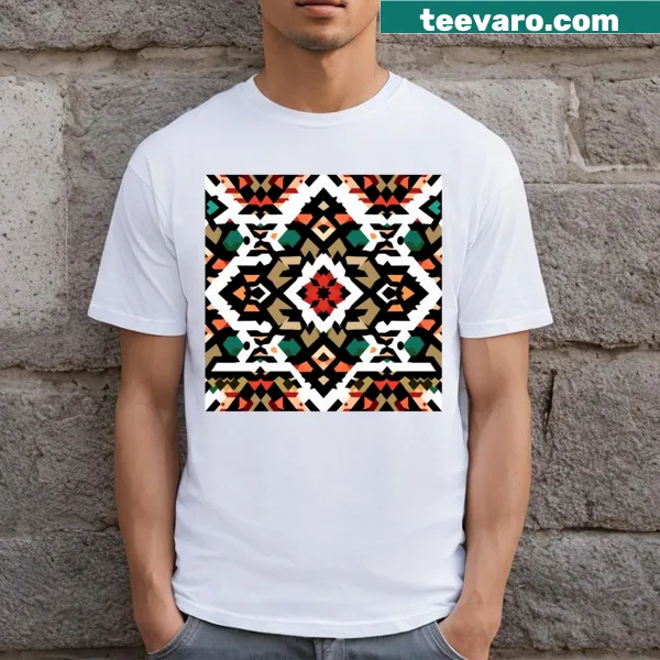 T-shirt featuring an intricate tribal pattern design