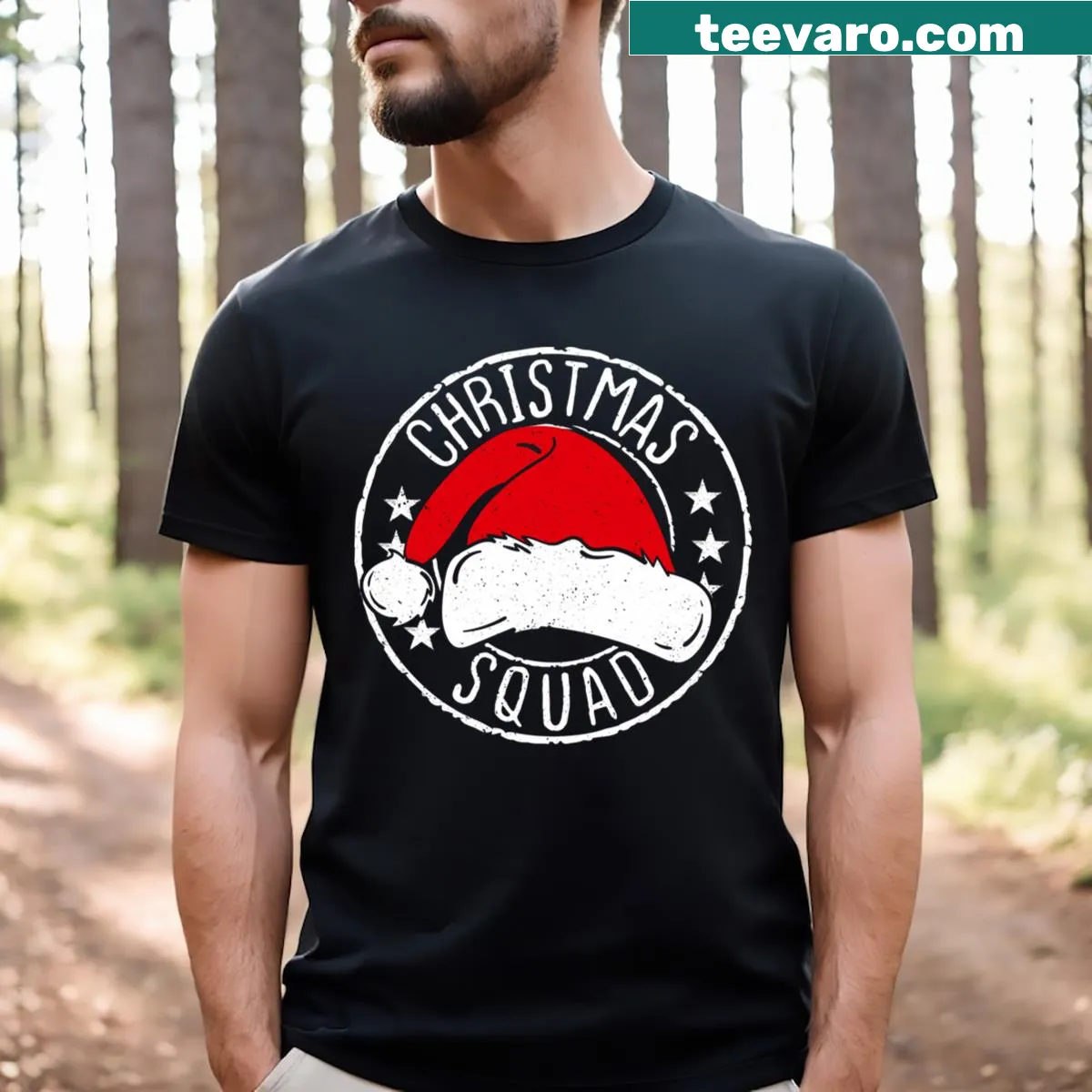 Matching Christmas family group T-shirt for festive gatherings — on a men's t-shirt