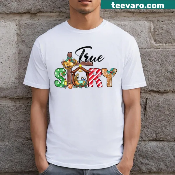 Typographic design featuring the Nativity scene for Christmas