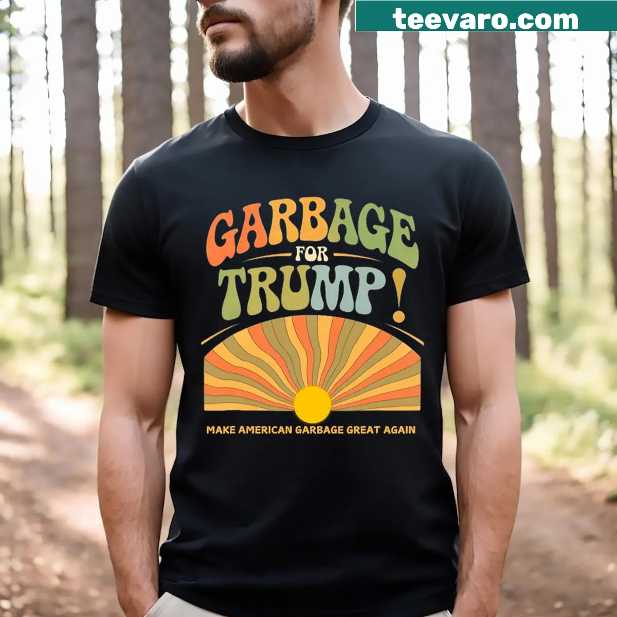 Satirical political slogan graphic on T-shirt — on a men's t-shirt