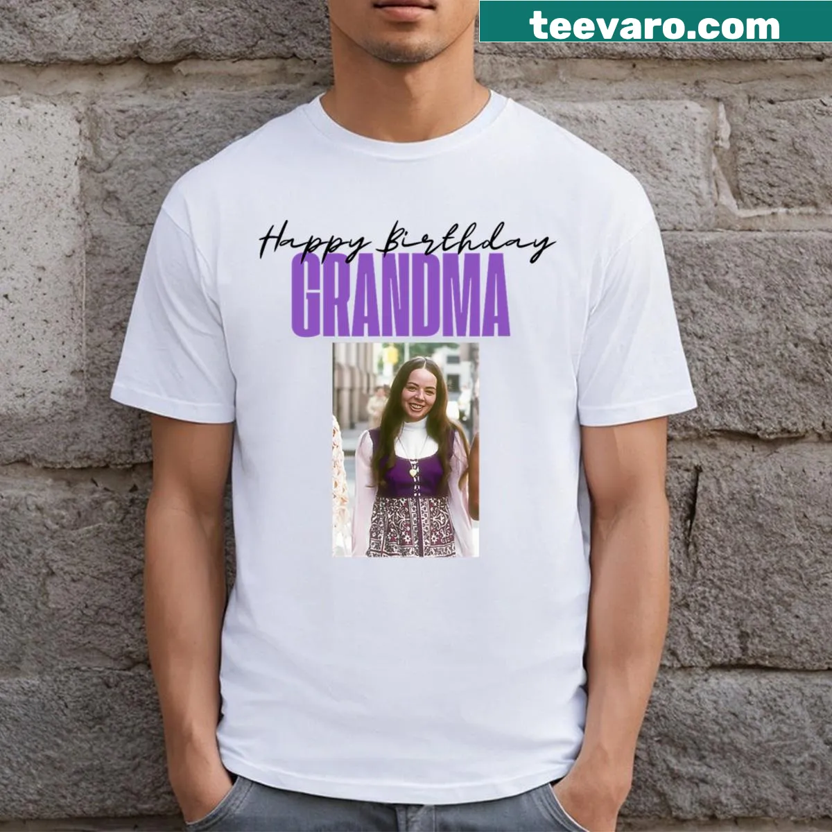 T-shirt celebrating Grandma Irene's 75th birthday with cheerful graphics — on a men's t-shirt