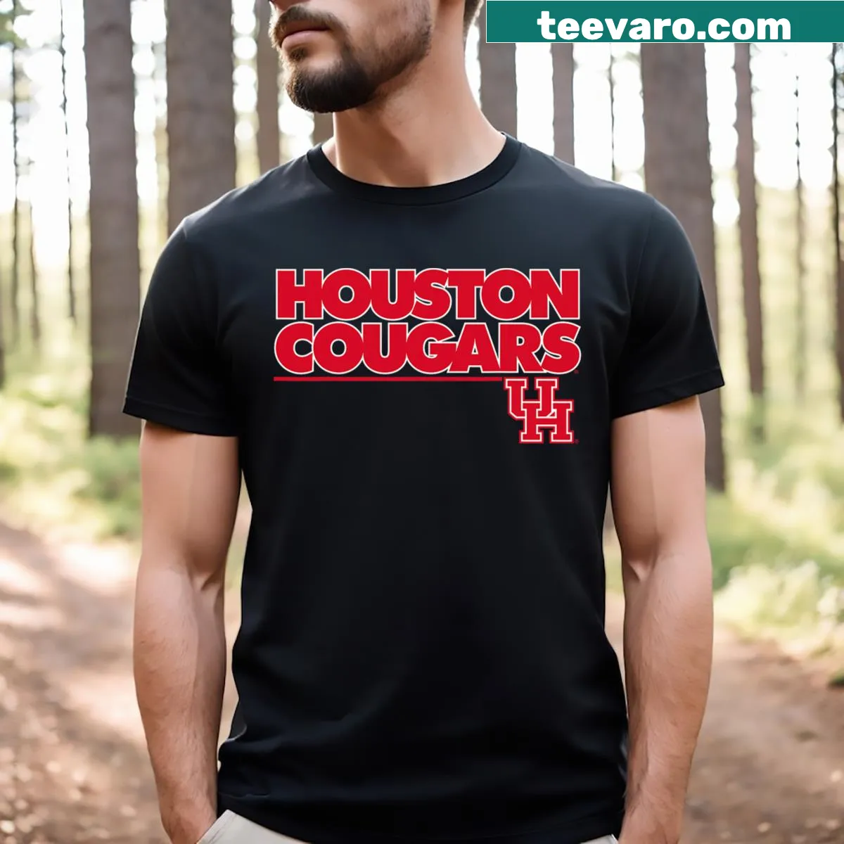 University of Houston block logo T-shirt. — on a men's t-shirt