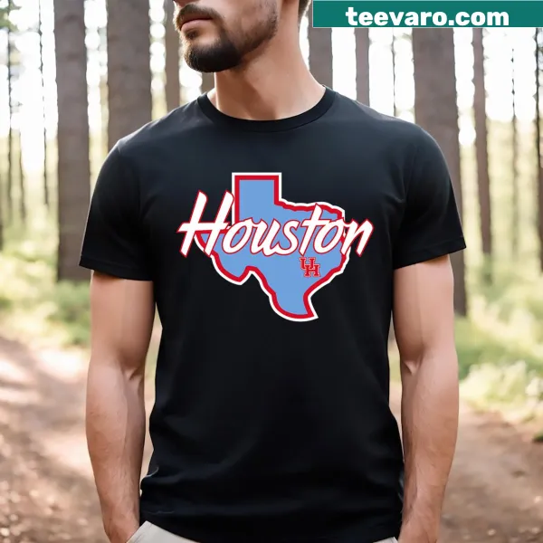 State icon University of Houston t-shirt in blue
