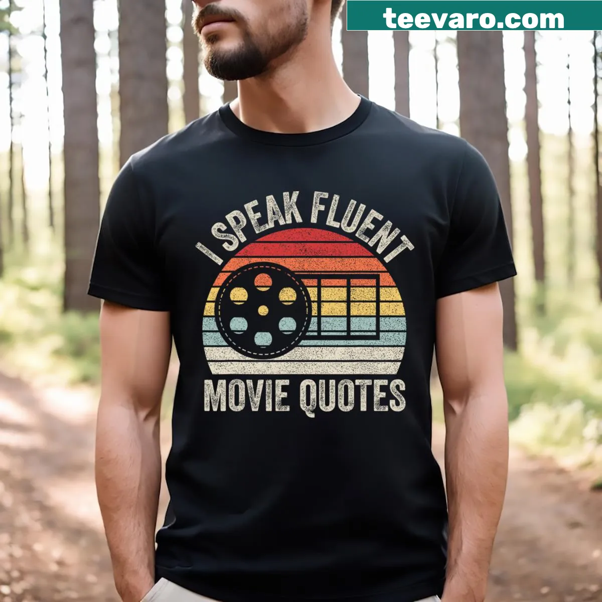 Retro movie quotes t-shirt for film lovers — on a men's t-shirt