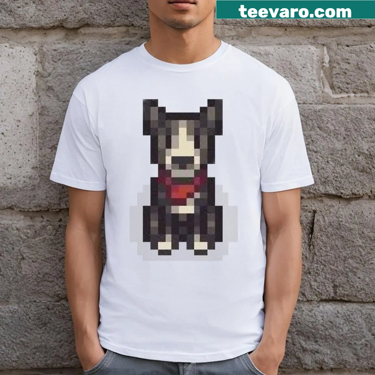 Illustration of a dog from Stardew Valley game — on a men's t-shirt