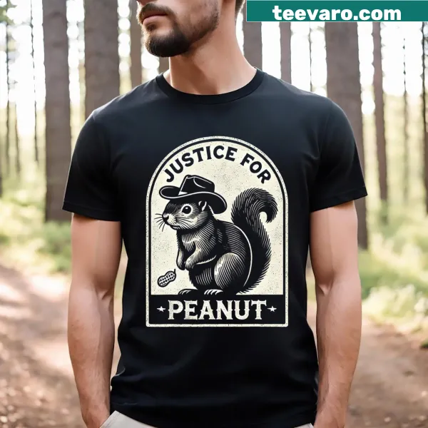 Humorous t-shirt featuring Peanut the Squirrel Wanted design
