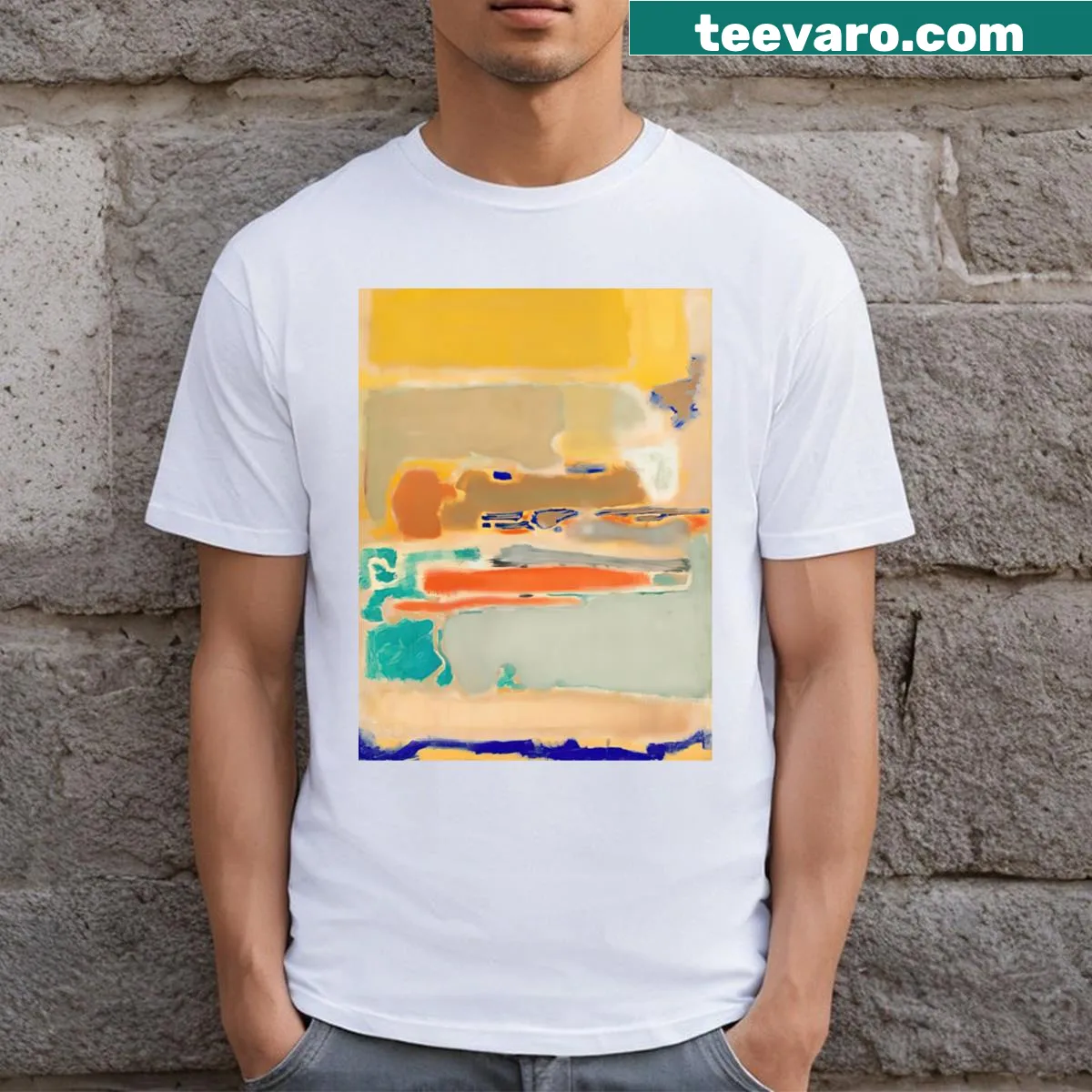 Mark Rothko inspired abstract art t-shirt — on a men's t-shirt