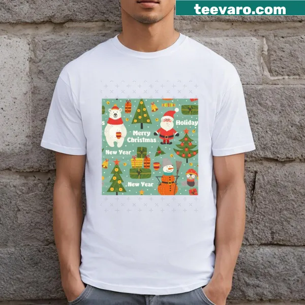 Adorable kids t-shirt with festive Christmas pattern