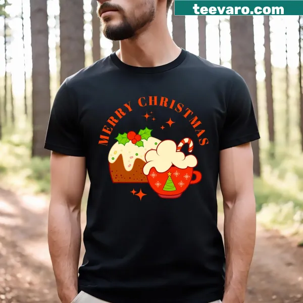 Fun Christmas-themed t-shirt with holiday stickers
